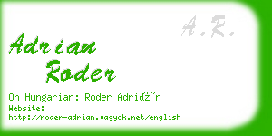adrian roder business card